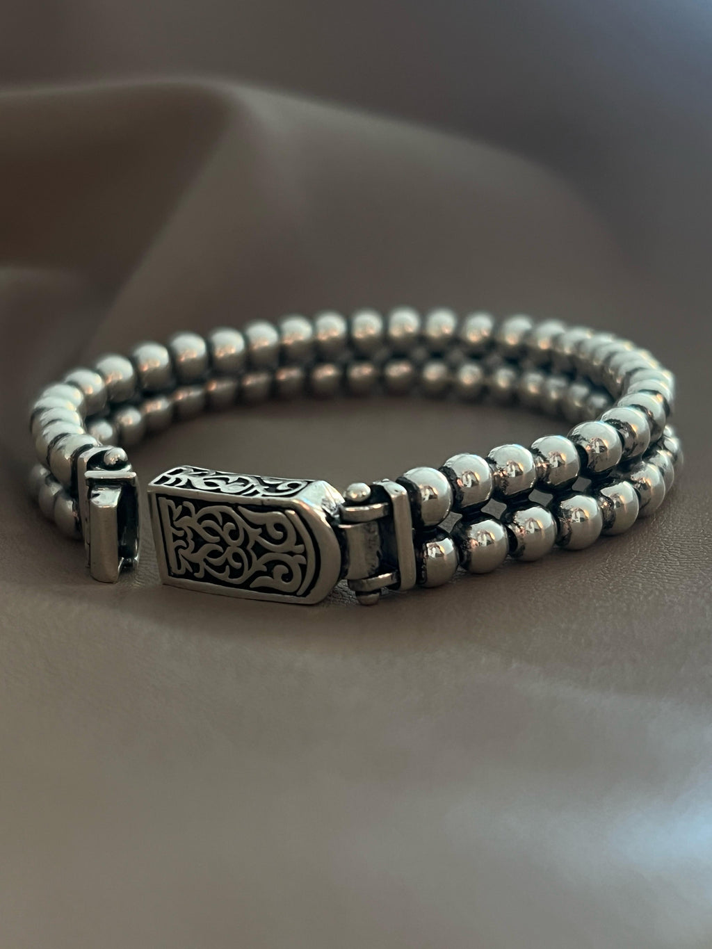 ÇİFT SIRA DORİKA TOPLU 925 AYAR GÜMÜŞ BİLEKLİK